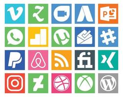 20 Social-Media-Icon-Packs, einschließlich Instagram Fiverr Utorrent RSS Paypal vektor