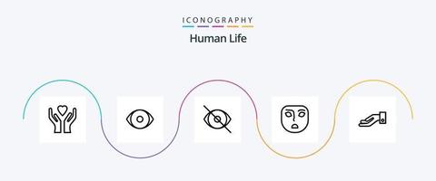 Human Line 5 Icon Pack inklusive Share. Almosen. Gesicht. Gesicht. wütend vektor
