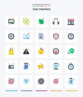 kreative Benutzeroberfläche 25 Flat Icon Pack wie Abbrechen. Geschäft. Natur. Marktladen. Unterstützung vektor