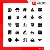 25 kreative Symbole moderne Zeichen und Symbole des Publikums Warndaten Gefahr Spielerkleid editierbare Vektordesign-Elemente vektor
