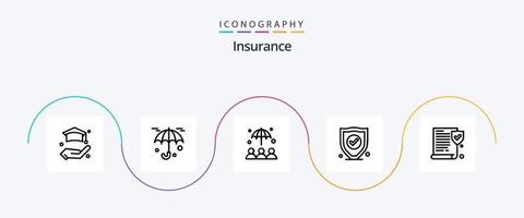 Insurance Line 5 Icon Pack inklusive . Sicherheit. vektor