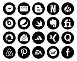 20 Social-Media-Icon-Pack, einschließlich Frage Xing Pepsi adidas Picasa vektor