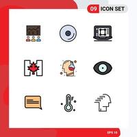 9 kreativ ikoner modern tecken och symboler av höst öka CD förbättra minska redigerbar vektor design element