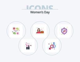 Womens Day Flat Icon Pack 5 Icon Design. Gesetz. Feminismus. Organisation. weiblich. Frauen vektor