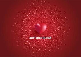 Valentinstag Hintergrund mit Herz und Konfetti vektor