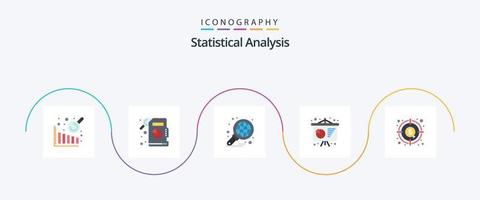 statistisk analys platt 5 ikon packa Inklusive . Graf. Rapportera. dollar. analys vektor