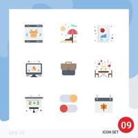 9 kreative Symbole moderne Zeichen und Symbole von Case Science Business Productivity Report Monitor Atom editierbare Vektordesign-Elemente vektor