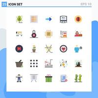 Stock Vector Icon Pack mit 25 Zeilen Zeichen und Symbolen für Coin Web Design ux Web rechts editierbare Vektordesign-Elemente