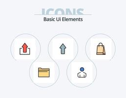 grundläggande ui element linje fylld ikon packa 5 ikon design. ner. Rapportera. mapp. data. fil vektor