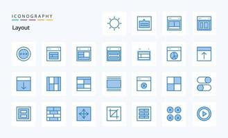 25-Layout-Blau-Icon-Pack vektor