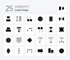 design 25 fast glyf ikon packa Inklusive Centrum. spegel. Lägg till. horisontell. text vektor