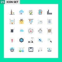 Stock Vector Icon Pack mit 25 Zeilenzeichen und Symbolen für die Verbindung mobiler Mais-Einkaufszentren Mais editierbare Vektordesign-Elemente