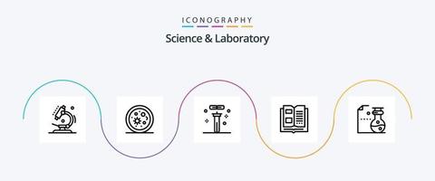 vetenskap linje 5 ikon packa Inklusive kemi. kunskap. biologi. information. vetenskap vektor