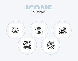 Sommerlinie Icon Pack 5 Icon Design. Sonne. Strand. Sommer. Sommer. Zyklus vektor