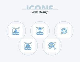 webb design blå ikon packa 5 ikon design. . Färg hjul. varna. Färg. dataintrång vektor