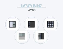 Layoutlinie gefüllt Icon Pack 5 Icon Design. . vektor