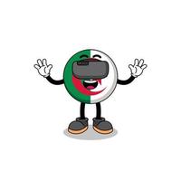 Illustration der algerischen Flagge mit einem VR-Headset vektor