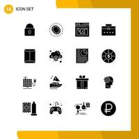 16 kreativ ikoner modern tecken och symboler av fönster användare lyx arbetstagare väska hemsida redigerbar vektor design element