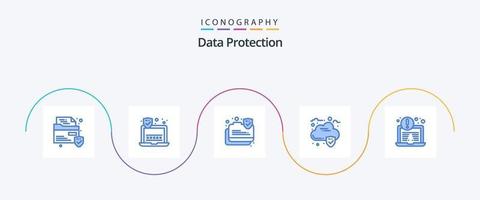 Datenschutz blau 5 Icon Pack inklusive . Sicherheit. Schutz. Laptop. Sicherheit vektor