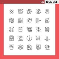 25 kreativ ikoner modern tecken och symboler av kort Stöd pumpa paj man användare redigerbar vektor design element