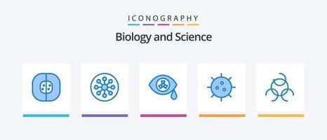 biologi blå 5 ikon packa Inklusive . bakterie. biologi tecken. bakterie. kreativ ikoner design vektor