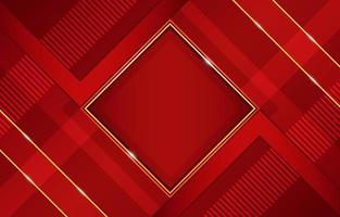 geometrisches Rot mit goldenen Reflexen und diagonaler Formzusammensetzung