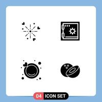 Aktienvektor-Icon-Pack mit Linienzeichen und Symbolen für Feuerwerk, Hochzeit, Liebe, sicheres Essen, editierbare Vektordesign-Elemente vektor