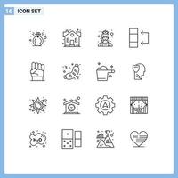 översikt packa av 16 universell symboler av mänsklig frihet mask tabell data redigerbar vektor design element