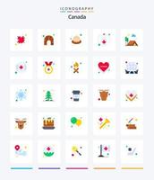 Creative Canada 25 Flat Icon Pack wie Barbecue. Blatt. kalt. Wein. Dekoration vektor