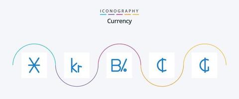 valuta blå 5 ikon packa Inklusive paraguay. valuta. balboa. pengar. cedis vektor