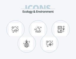 ekologi och miljö linje ikon packa 5 ikon design. papper väska. natur. bricka. naturlig. blad vektor