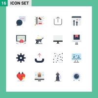 Aktienvektor-Icon-Pack mit 16 Zeilenzeichen und Symbolen für mobile Apps, Wachstum, Geschäft, editierbares Paket mit kreativen Vektordesign-Elementen vektor