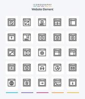kreatives Website-Element 25 Gliederungssymbolpaket wie Website. Layout. Netz. Schnittstelle. Webseite vektor