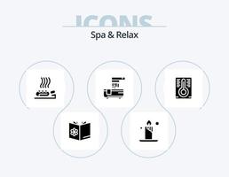 Spa und Entspannung Glyph Icon Pack 5 Icon Design. Bad . Spa. Feuer . Medizin . Gesundheit vektor