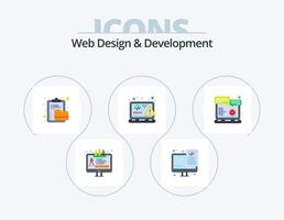 Webdesign und Entwicklung Flat Icon Pack 5 Icon Design. Fehler. html. Archiv. Design. Ordner vektor