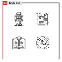 4 universelle Liniensymbole für autonome Buchroboter-Layoutformel editierbare Vektordesign-Elemente vektor