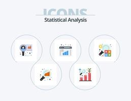 statistisk analys platt ikon packa 5 ikon design. analys. data utvärdering. Diagram. data beräkning. företag Rapportera vektor