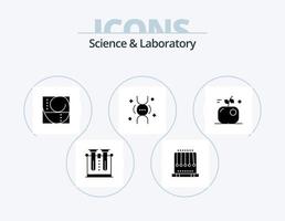 Wissenschafts-Glyphen-Icon-Pack 5 Icon-Design. Apfel. Nachlass. schwingen. Genetik. Wissenschaft vektor