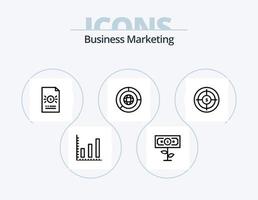 företag marknadsföring linje ikon packa 5 ikon design. finansiera. publik. förvaltning. Graf vektor