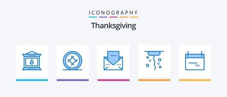 Dankeschön an Blue 5 Icon Pack inklusive Kalender. Danke. Kuchen. Korkenzieher. Danke. kreatives Symboldesign vektor
