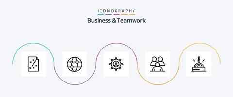 företag och lagarbete linje 5 ikon packa Inklusive företags. företag. teknologi. planera. företags- vektor
