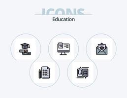 Bildung Linie gefüllt Icon Pack 5 Icon Design. Flasche. Abschluss. Bücher. Ausbildung. Netz vektor