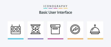 Basic Line 5 Icon Pack inklusive . Modus. Aktie. Verbindung. kreatives Symboldesign vektor