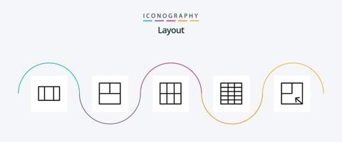 Layoutlinie 5 Icon Pack inklusive . Aussicht. vektor