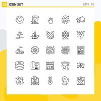 Stock Vector Icon Pack mit 25 Zeilenzeichen und Symbolen für Osterpassgesten Kanada-Abzeichen editierbare Vektordesign-Elemente