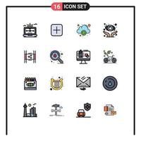 16 kreative Symbole moderne Zeichen und Symbole des Filmvertriebs-Uploads Augenheilkunde schützen editierbare kreative Vektordesign-Elemente vektor