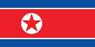 Nordkorea Flaggenvektor isolieren Bannerdruck flach vektor