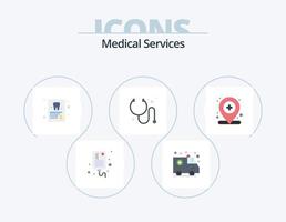 medicinsk tjänster platt ikon packa 5 ikon design. medicinsk. plats. medicinsk. sjukhus. medicinsk vektor