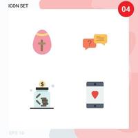 uppsättning av 4 modern ui ikoner symboler tecken för påsk ägg företag högtider dyka upp burk redigerbar vektor design element
