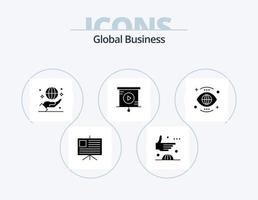 Global Business Glyph Icon Pack 5 Icon Design. Vision. suchen. Vereinbarung. global. International vektor